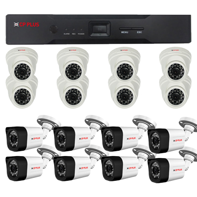 CP PLUS>> Kit Vidéosurveillance HD (8Dômes + 8Tubes + DVR16 ) 2.4 MP